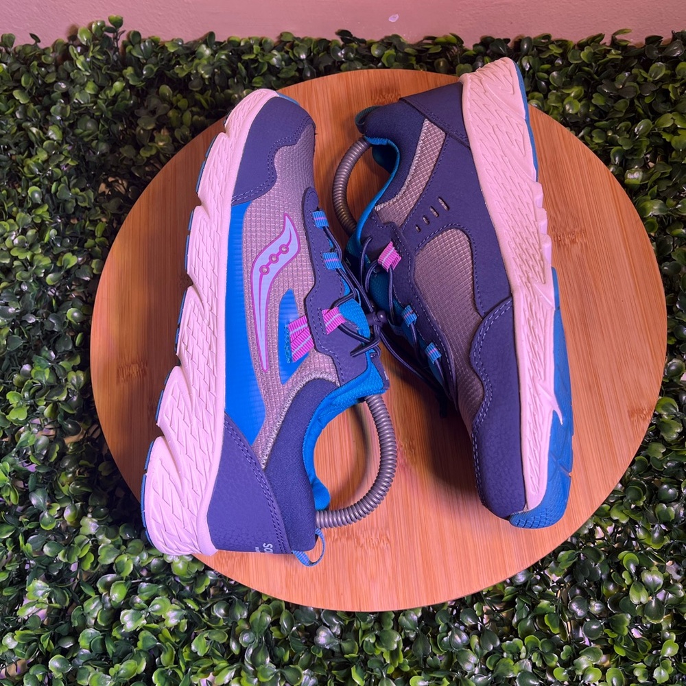🔥 SAUCONY WIND SHIELD 3.0 BLUE ATHLETIC RUNNING SHOE KIDS 6.5 WOMENS 8 SK167279 - Picture 6 of 9